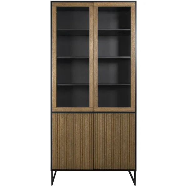 Line Burned Walnut Vitrineskab Sort / Sort