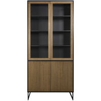 Line Burned Walnut Vitrineskab Sort / Sort