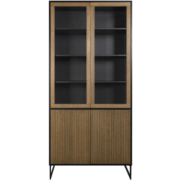 Line Burned Walnut Vitrineskab Sort / Sort