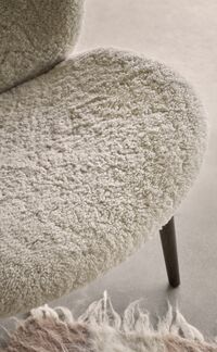Lodge Lenestol Lav Rygg Mørk Eik / Curly 09 Off-White