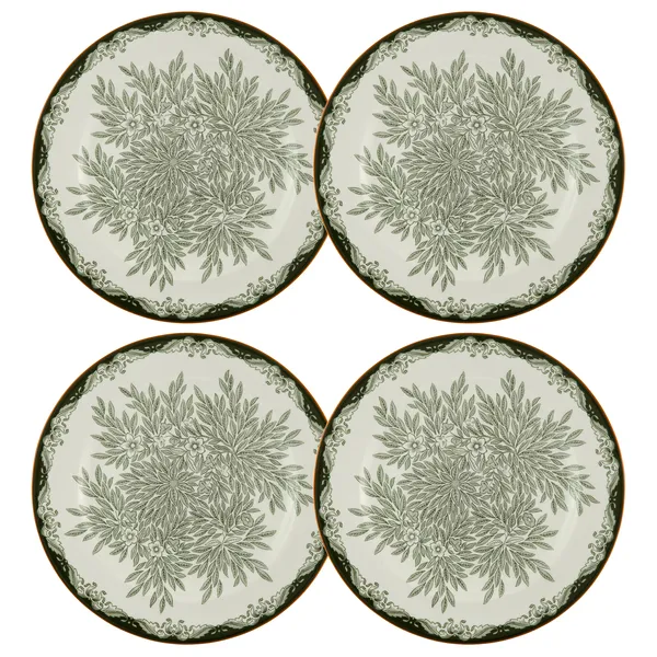 Ostindia Floris Tallerken 27 cm 4-pak Grøn
