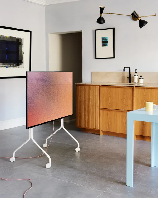Moon Rollin' Tv Stand Pearl