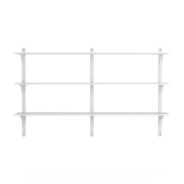 Levi Wall Shelf 180 cm Medium Brass / White Stained Ash