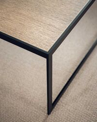 Square Soffbord 122x62 cm Svart/Burned Walnut