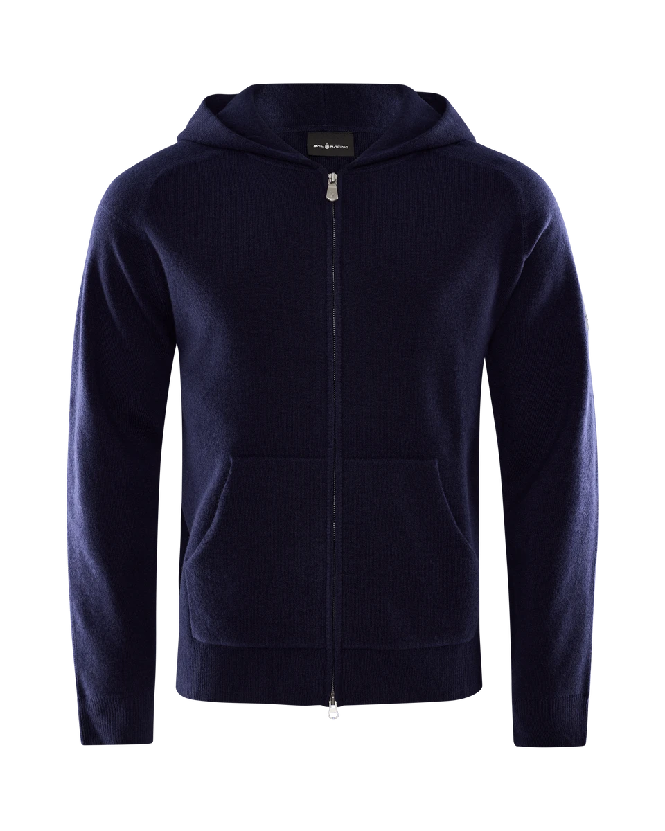 SPINE KNITTED ZIP HOOD