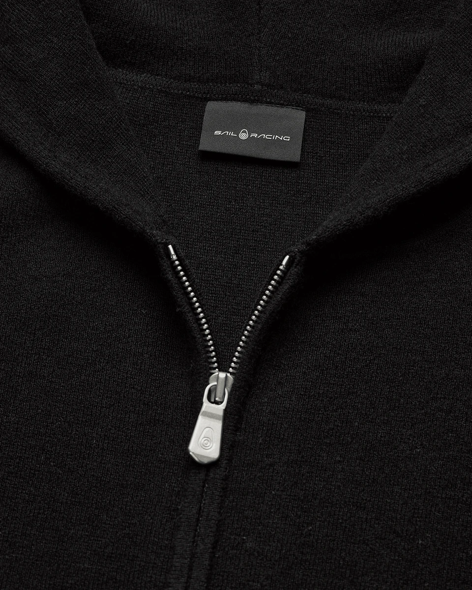 SPINE KNITTED ZIP HOOD