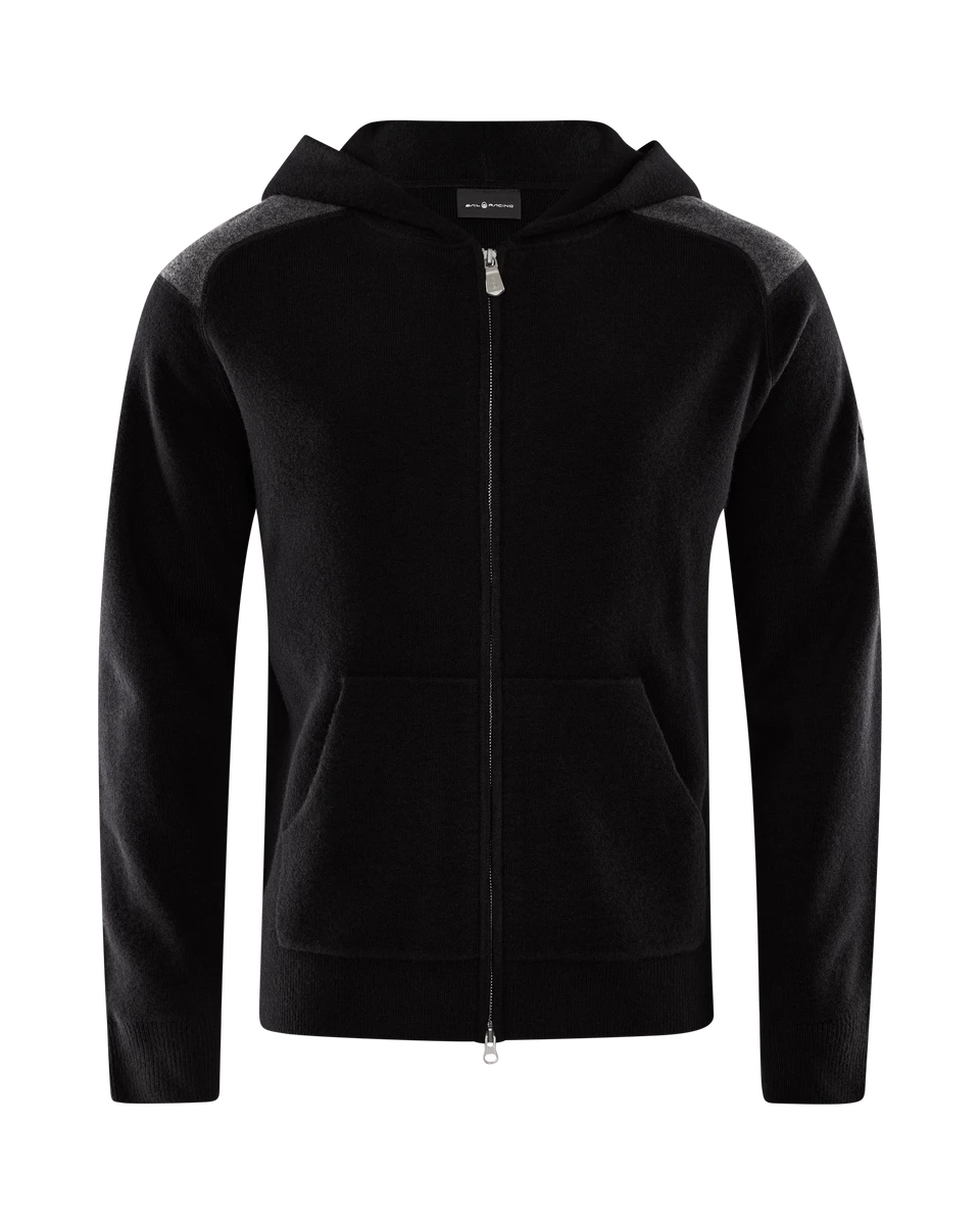 SPINE KNITTED ZIP HOOD