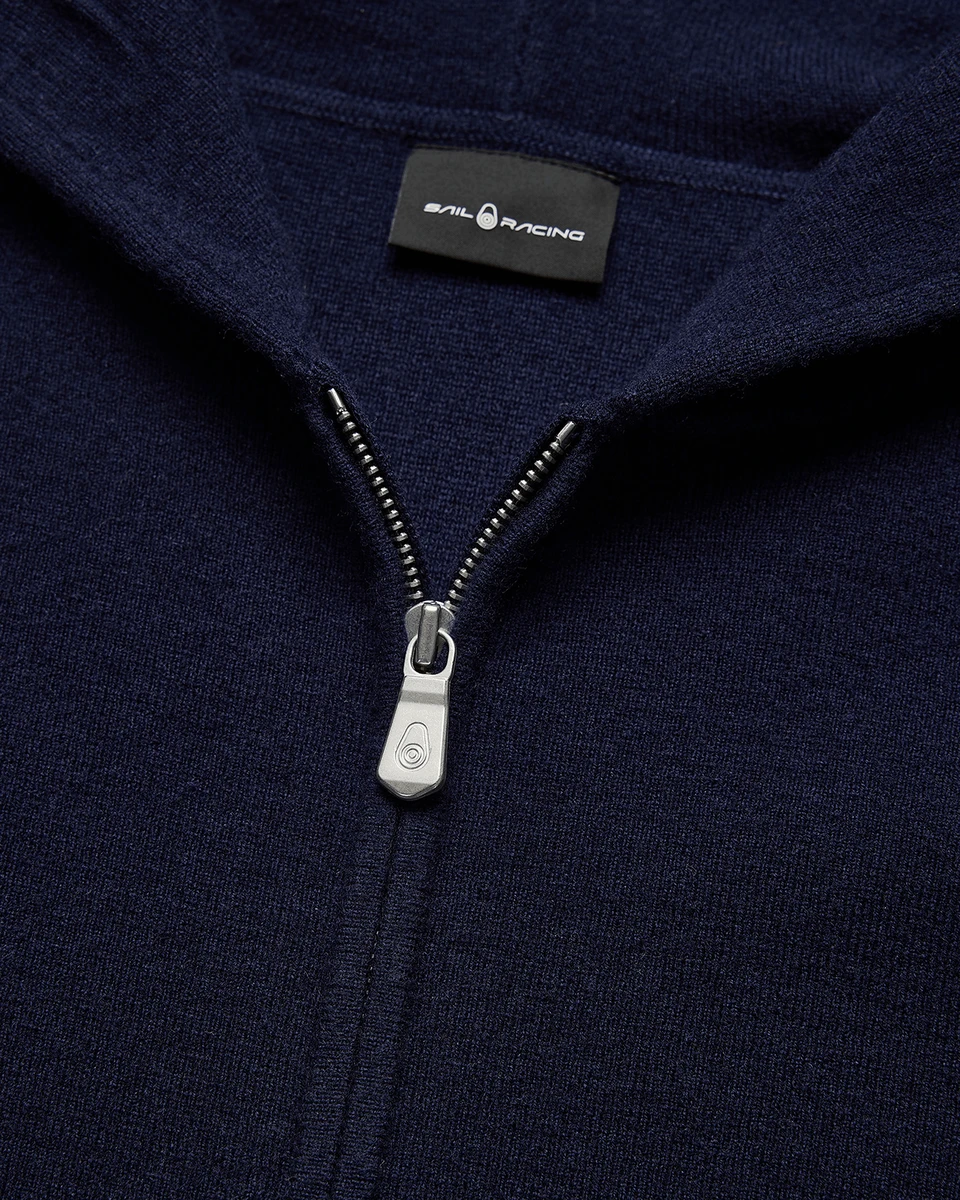 SPINE KNITTED ZIP HOOD