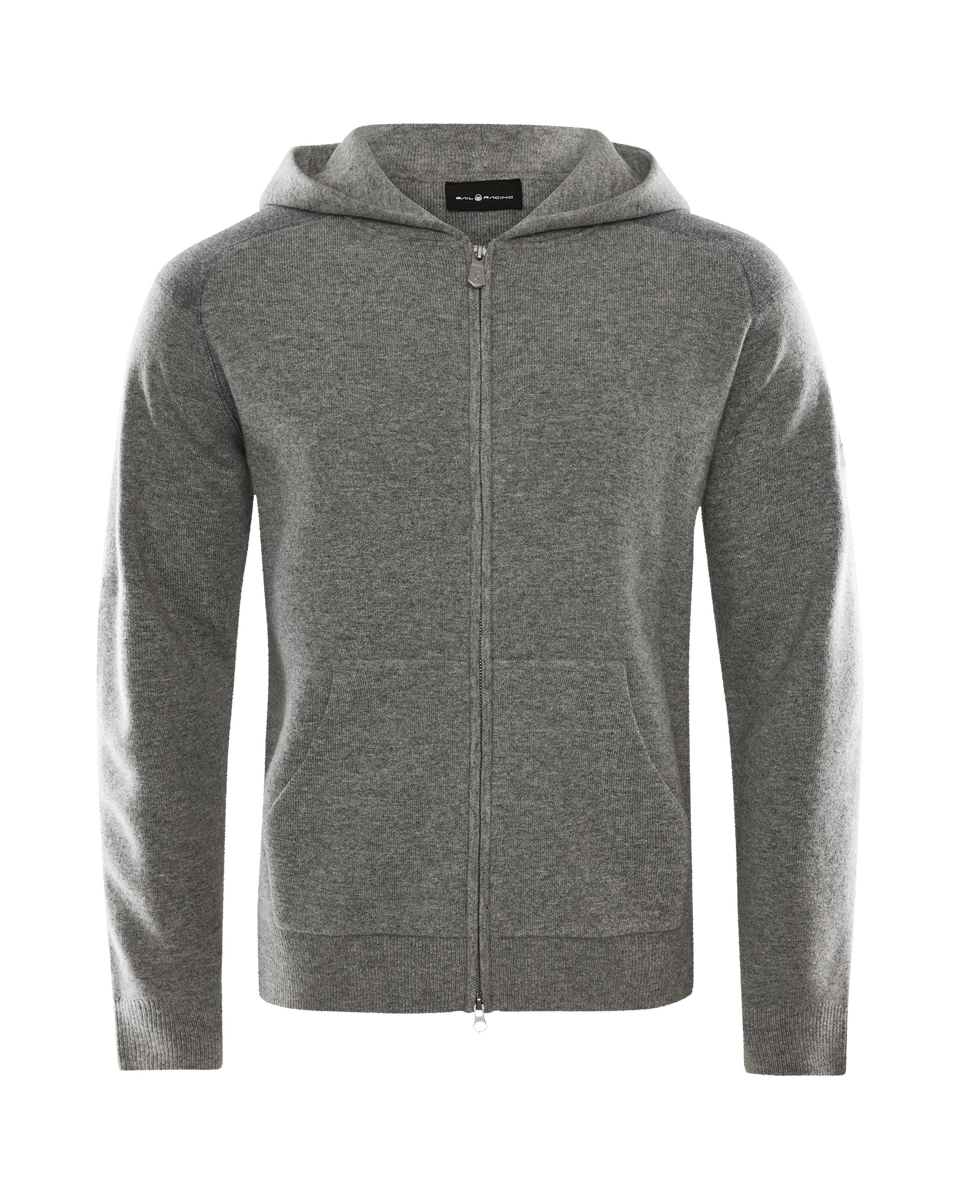 SPINE KNITTED ZIP HOOD