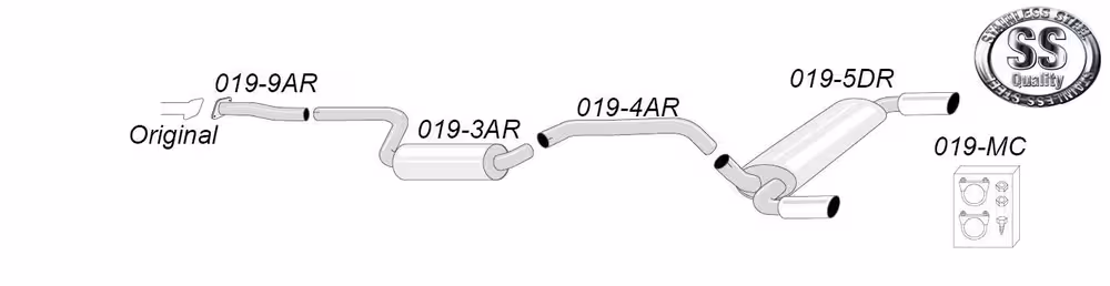 Eksosanlegg til Volvo C30, T5, 2010-2013, 2009