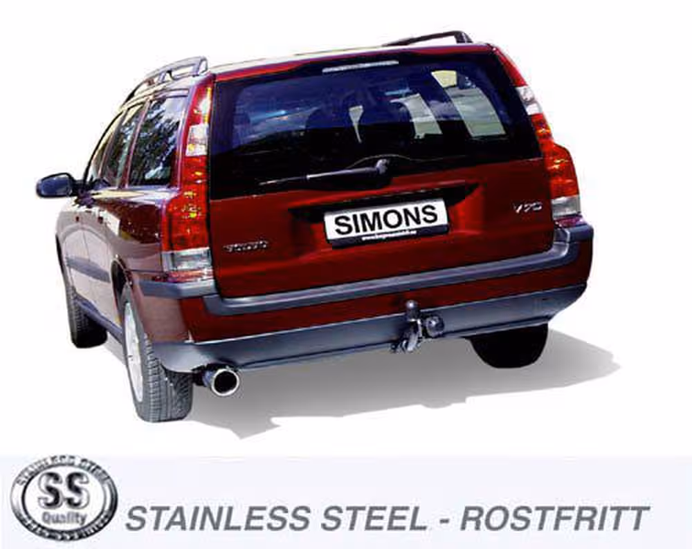 Eksosanlegg til Volvo V70, 2WD, Turbo, T5, 2000-2004