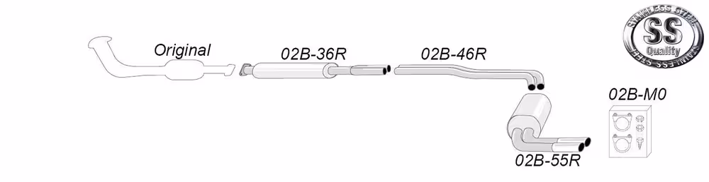Eksosanlegg til Volvo S60, 2003-2007, V70R