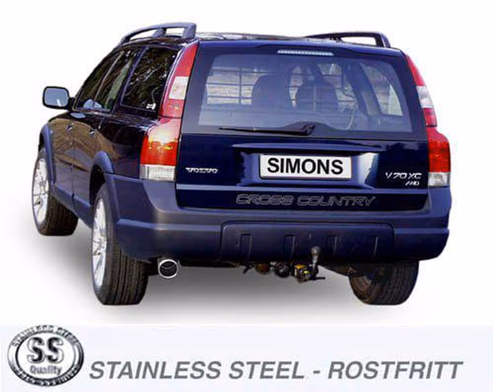 Eksosanlegg til Volvo V70N, XC70, V70XC, AWD, Turbo, 2000-2007