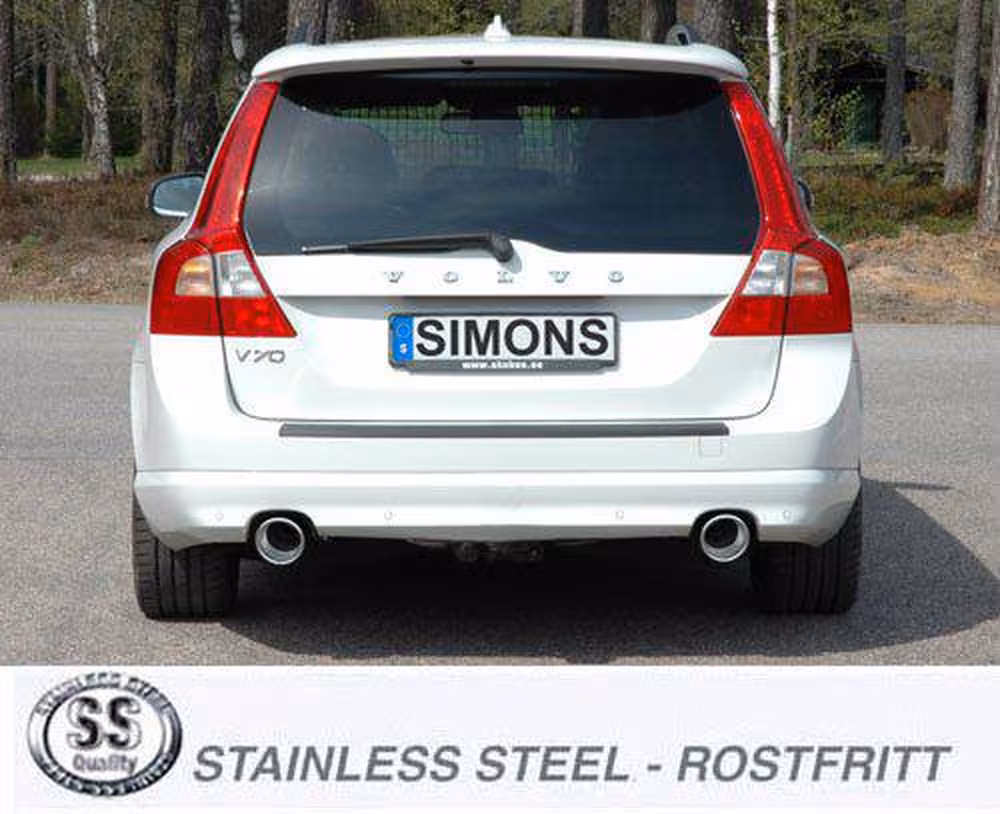 Eksosanlegg til Volvo V70, XC70, AWD, 2WD, 2007-2016, Diesel