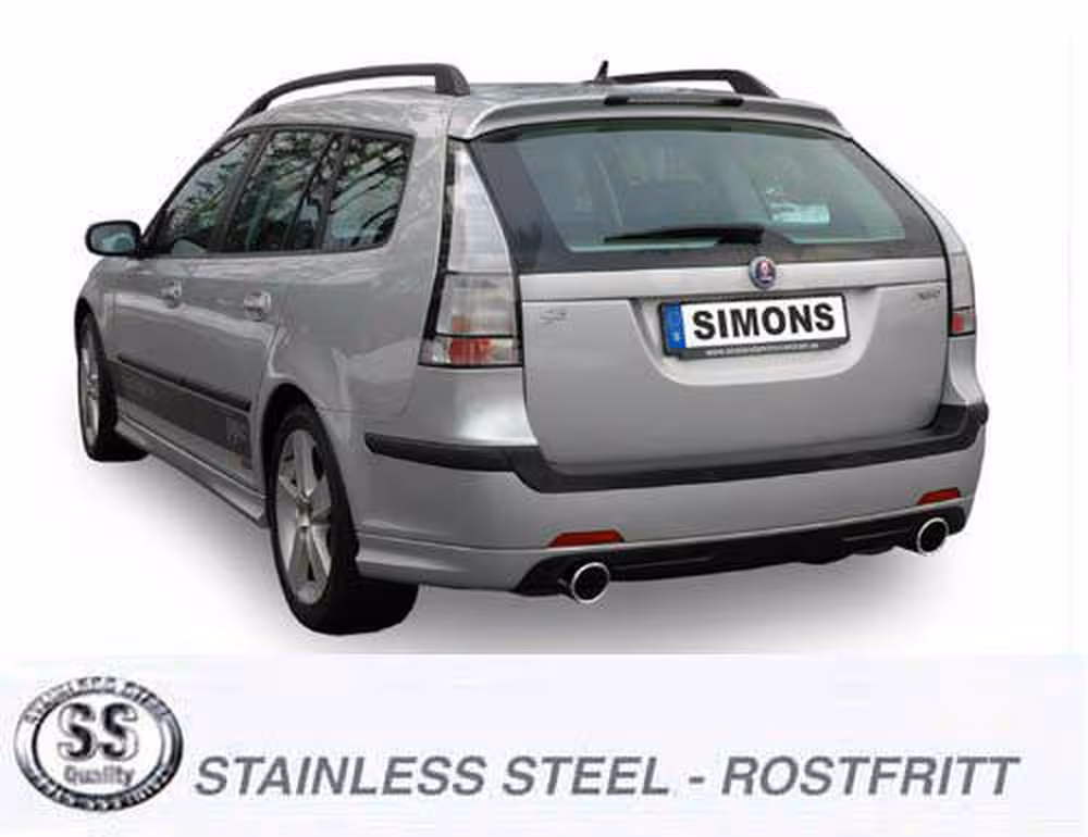 Eksosanlegg til Saab 9-3, Aero, 2004-2014