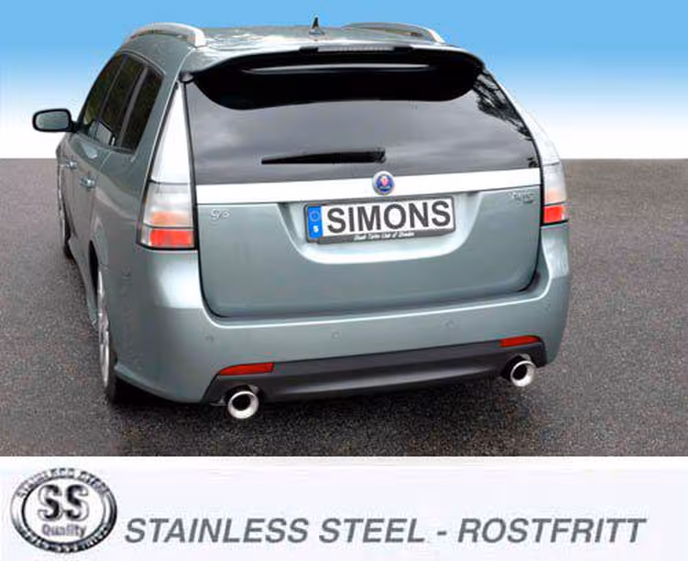 Eksosanlegg til Saab 9-3, 2009-2011, SportCombi, 3X, 0T, 8T, XWD