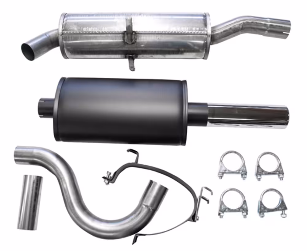 Eksosanlegg 2,5" Turbo til Volvo 740, 760, 940, 1985-, 63,5 mm, enderør 2x57 mm
