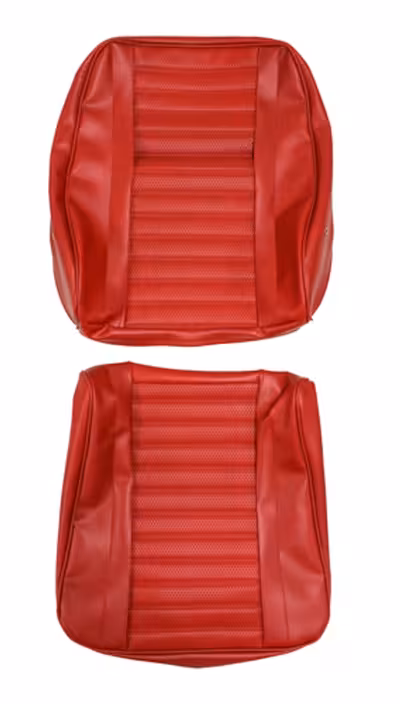 Bekledingsset voor de voorstoel van een Volvo Amazon, 1965-1968, felrood.