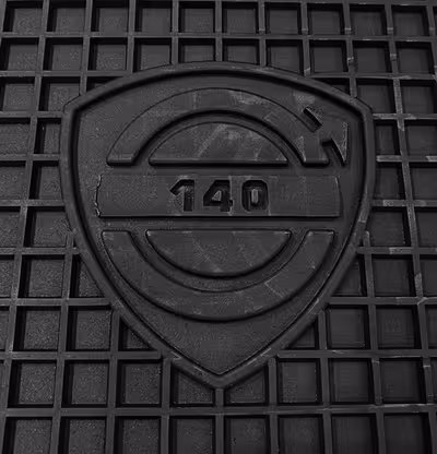 Mattenset accessoires voor Volvo 140 1972, zwart rubber