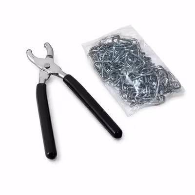 Zange mit Klemmen für die Polstermontage (Hogging)