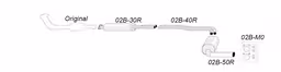 Sprängskiss Simons avgassystem 02B-H0R (S60 Turbo 2WD 2.0T/2.4T/2.5T/T5/2.4D/D5 år 2000-2007) med delnummer utsatta. Produkten är en av delarna i ritningen, inte hela systemet.