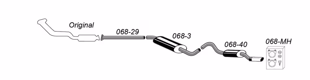 Abgasanlage für Saab 900, Kat, 1987-1993, passt nach Katalysator