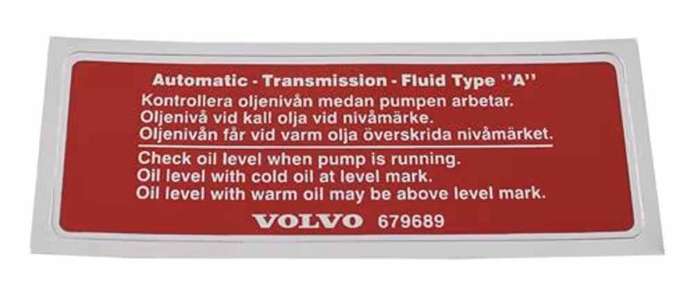 Oljetankklistremerke til Volvo 164