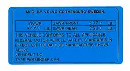 Karosseridekal til Volvo 164 1975