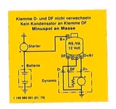 Aufkleber-Laderelais 12V