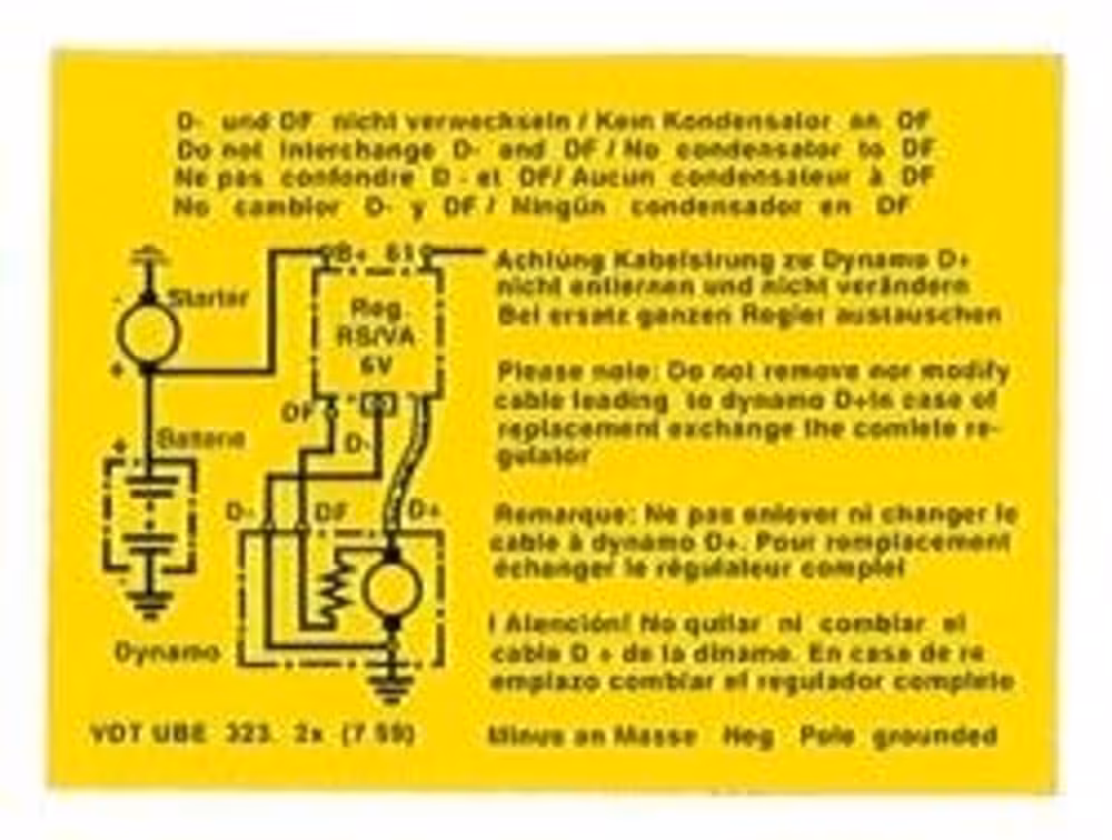 Ladeskilt for laderelé 6V
