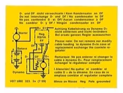 Aufkleber-Laderelais 6V