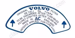 Dekal luftfilter sport for Volvo B18 (73606)