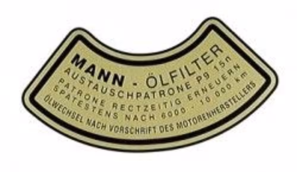 Dekal oljefilter for Volvo B4B "Mann"
