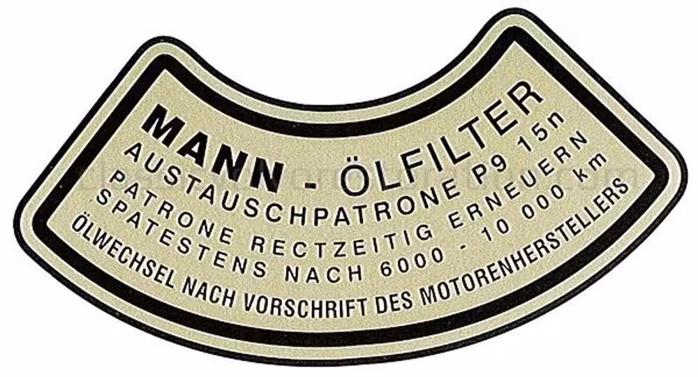 Decal oil filter for Volvo B4B "Mann"