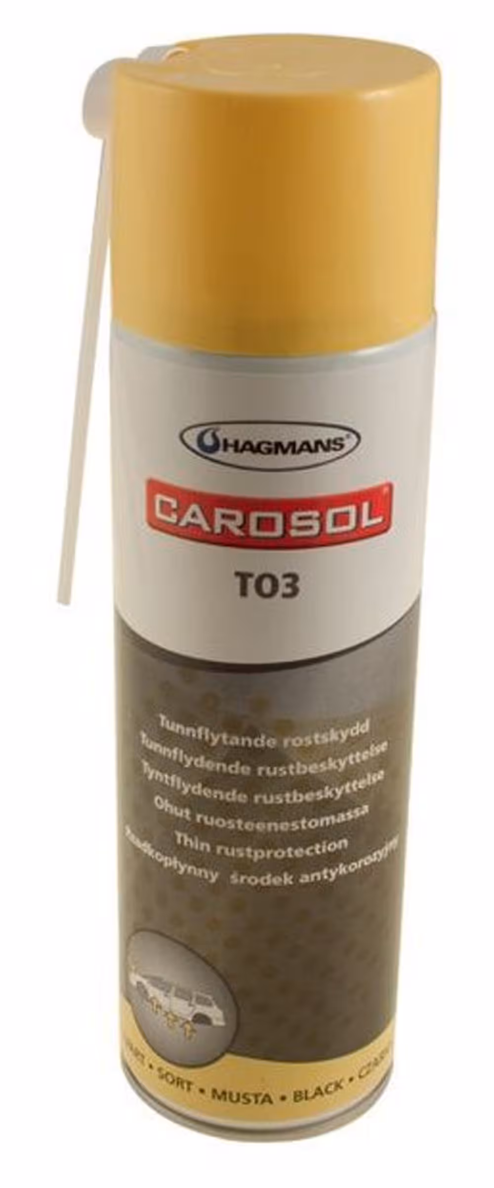 Rustbeskyttelsesspray tynn svart TO3 500ml