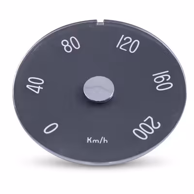 Glas för hastighetsmätare till Volvo 1800, (km/h), 1961-69, Volvo OE 673439-DIAL