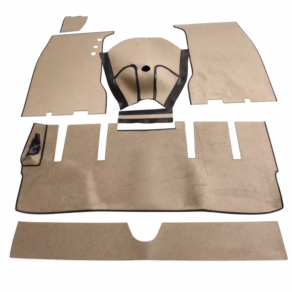 Carpet kit for Volvo 1800 1961-62, grey-beige textile with felt