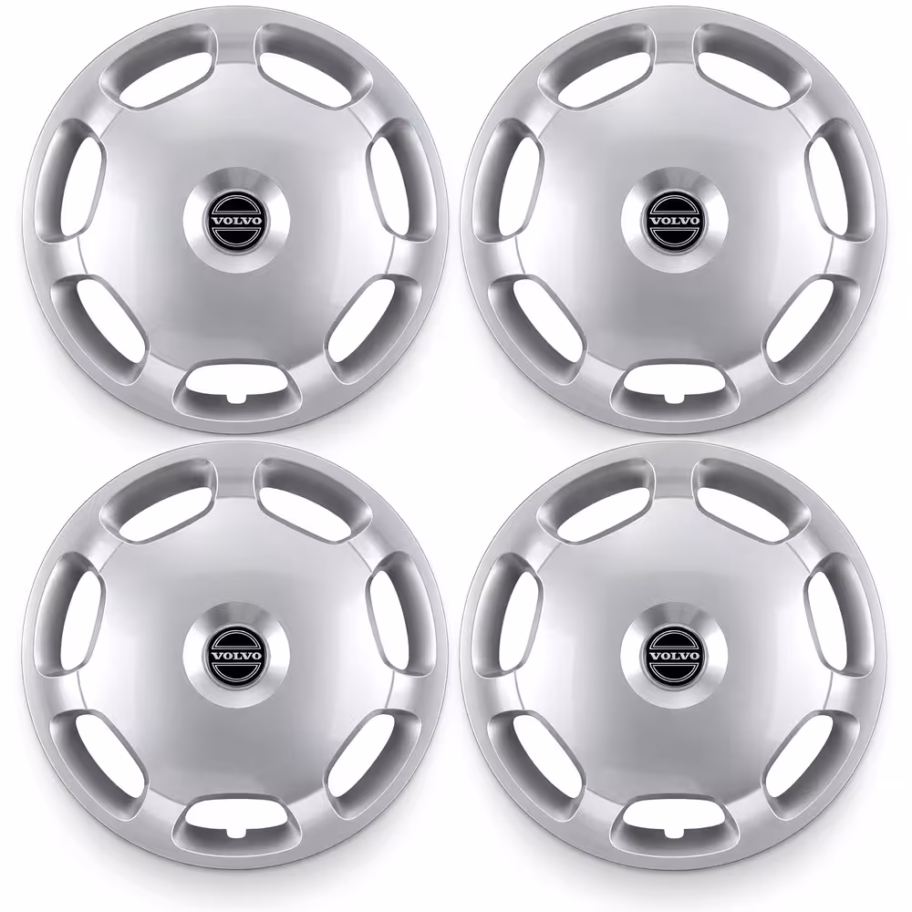 Hjulkapsler til Volvo 740, 760, 780, 850, 940, 960, S40, S70, S80, S90, V40, V70, V90, XC70, 740 1985-, 15 tommer (sett med 4)