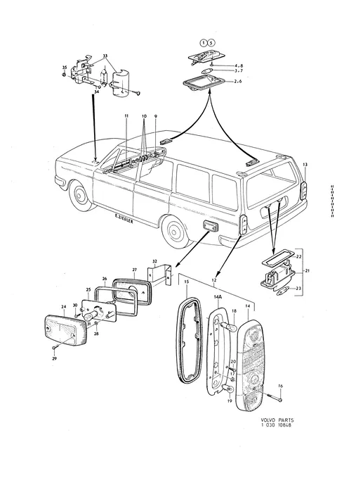 Lighting equipment interior and rear