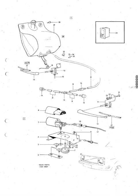 Headlight wiper headlight washer kit