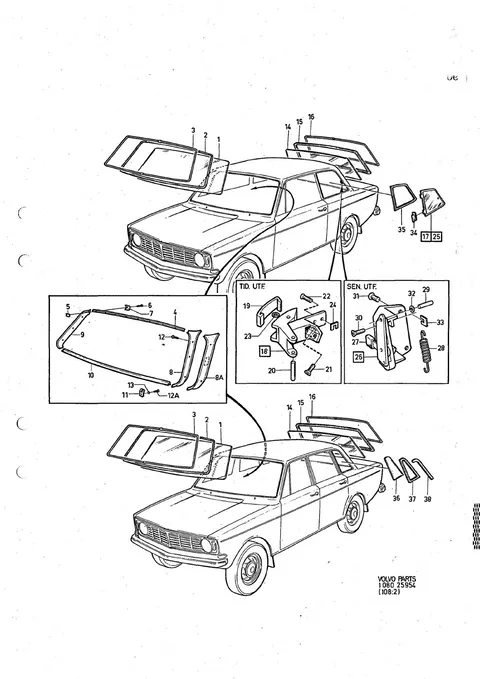 Windscreen, rear window, rear quarter windows