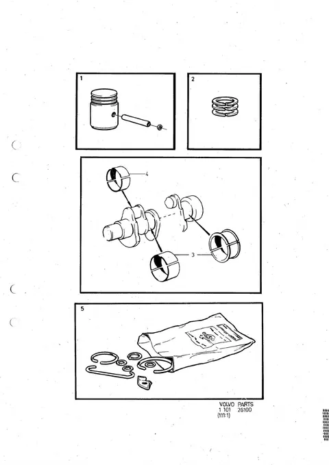 Repair kits group 2a piston kit, main bearing kit, big end bearing kit