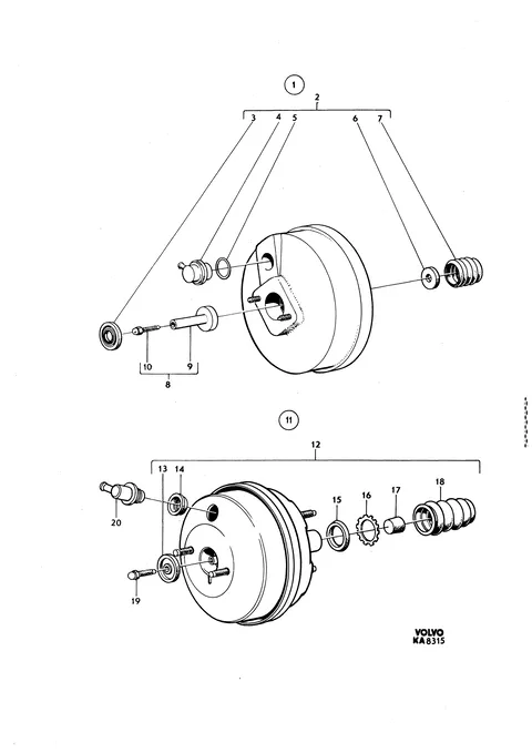 Vacuum brake cylinder
