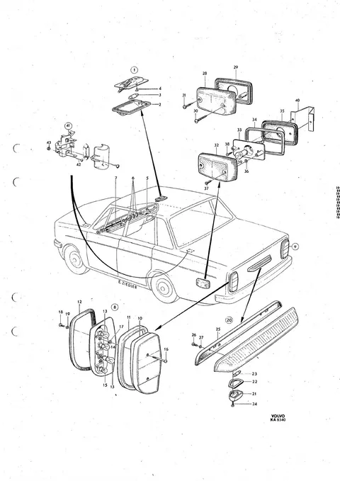 Lighting equipment interior and rear