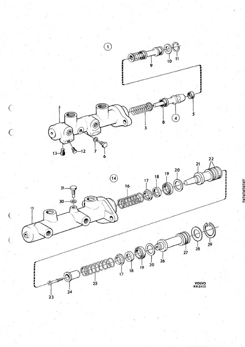 Tandem master cylinder