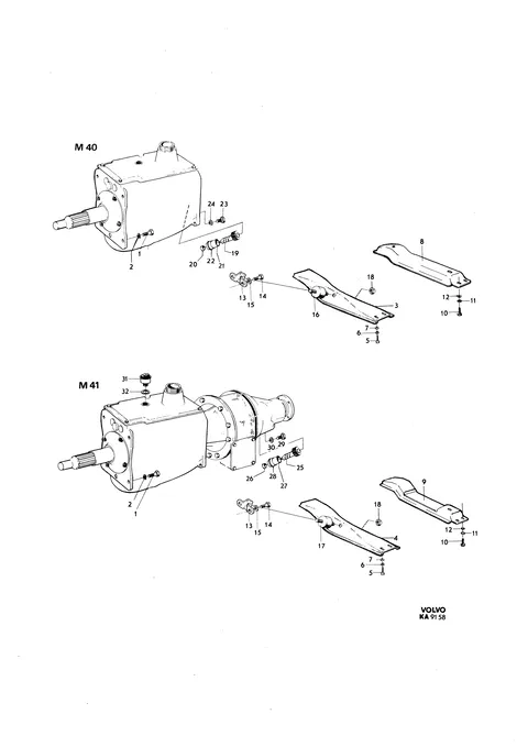 Mountings Gearbox M40, M41, GV Speedometer gear