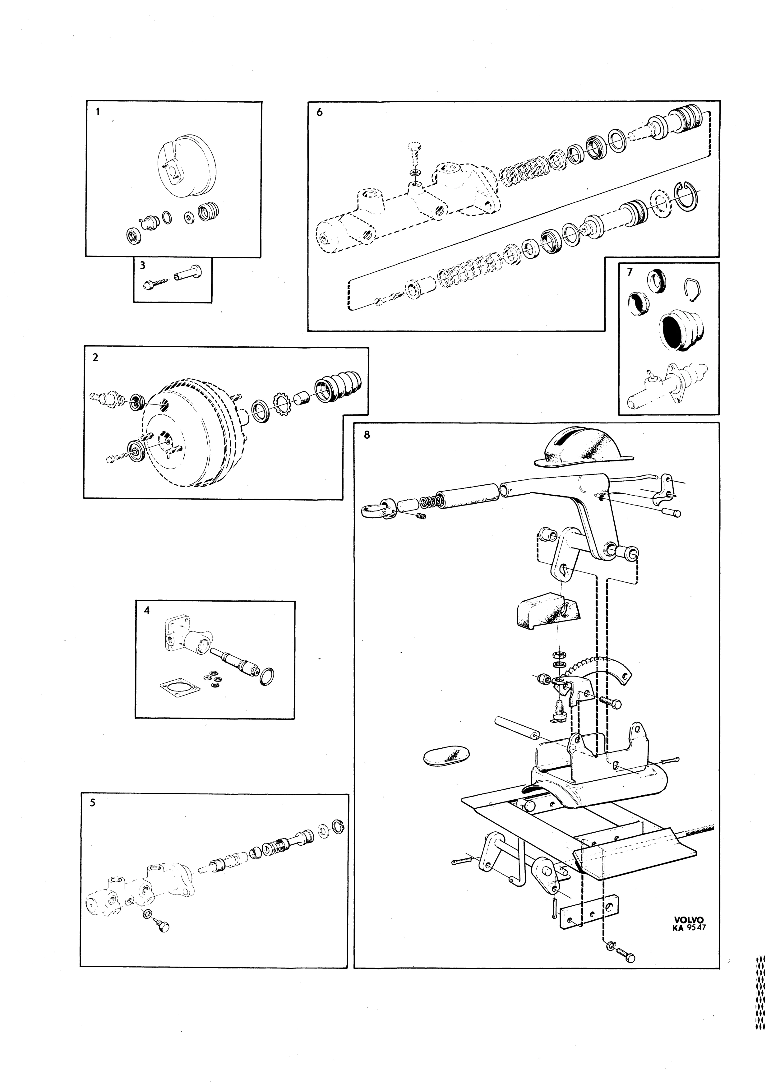 Reparationssatser grupp 5 vacuumbromscylinder,bromsventil, huvudcylinder,tryckpump,handbroms