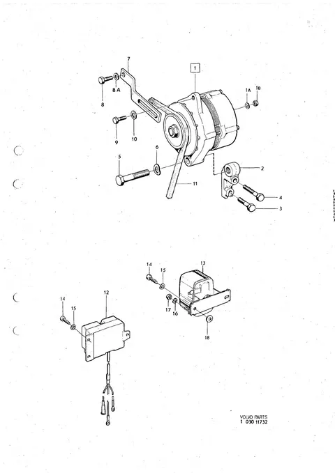 Alternator and mountings, charging relay