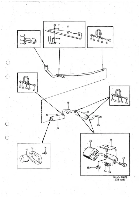 Exhaust system, carburetter engine 6) late production