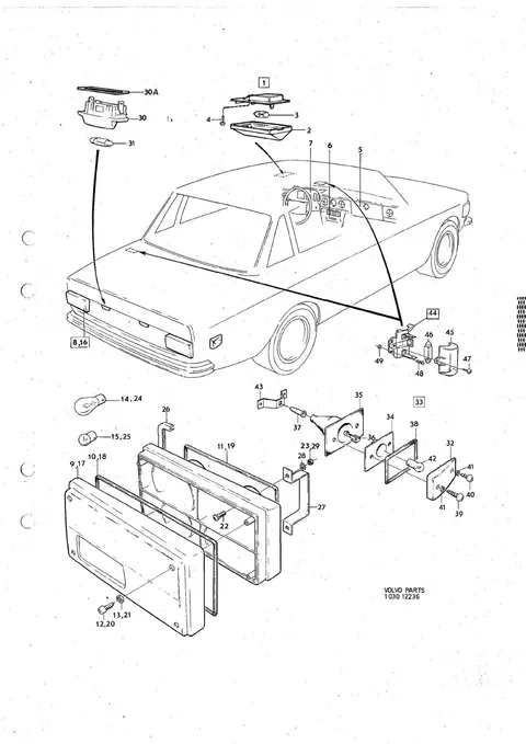 Lighting equipment, interior and rear